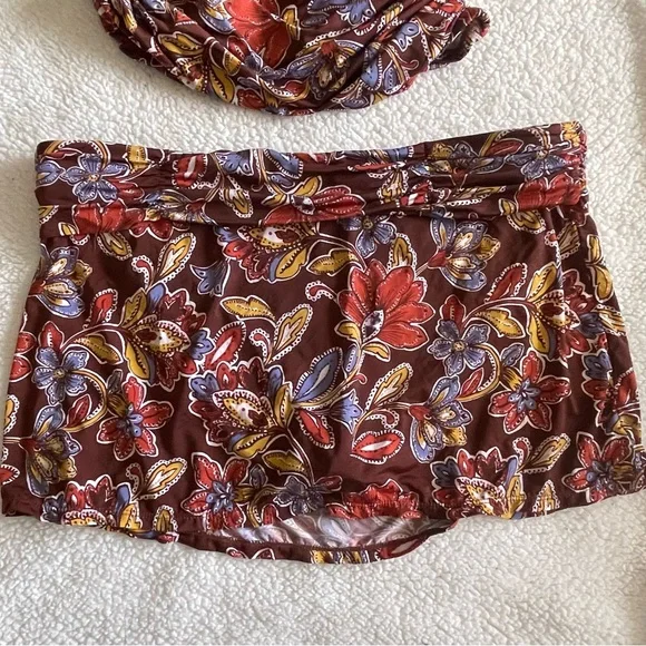 Garnet Hill mahogany paisley tankini size 10/14 - Picture 3 of 13